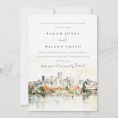 Portland Oregon City Scape Wedding Jubileum Kaart (Voorkant)