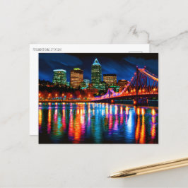 Portland Oregon City skyline schilderij Briefkaart