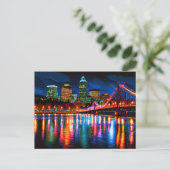 Portland Oregon City skyline schilderij Briefkaart (Staand voorkant)