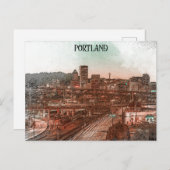 Portland Oregon Cityscape Reizen Briefkaart (Voorkant / Achterkant)
