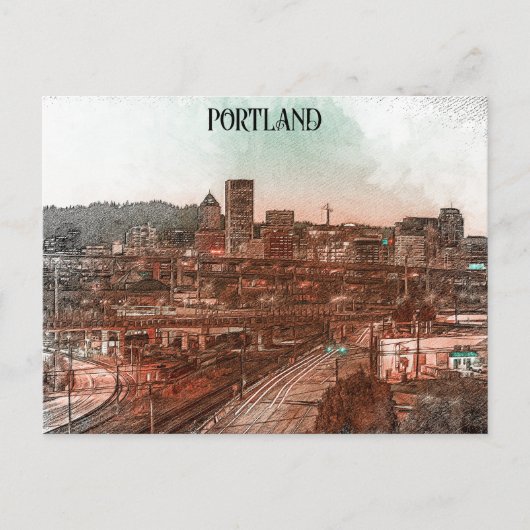 Portland Oregon Cityscape Reizen Briefkaart (Voorkant)