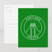 Portland Oregon Design Briefkaart (Voorkant / Achterkant)