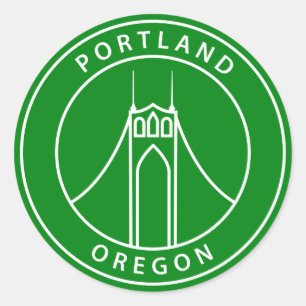 Portland Oregon Design Ronde Sticker