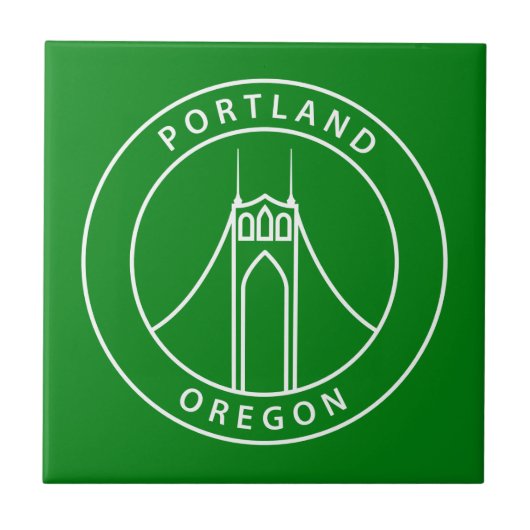 Portland Oregon Design Tegeltje (Voorkant)