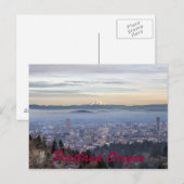 Portland Oregon Downtown Foggy Cityscape Skyline Briefkaart (Voorkant / Achterkant)