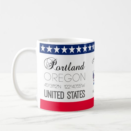 Portland, Oregon, elegant Verenigde Staten Koffiemok (Links)