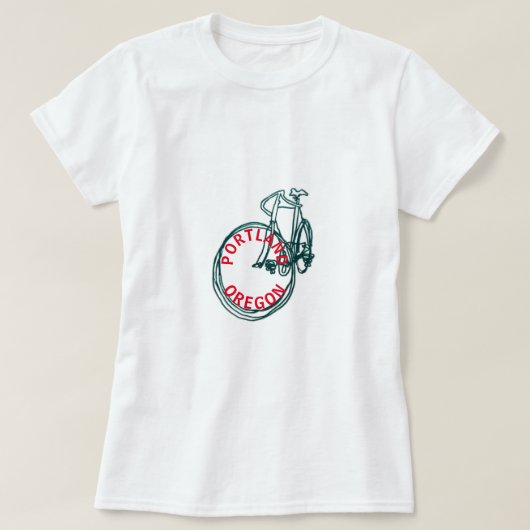 Portland Oregon Fiets T-Shirt (Design voorkant)