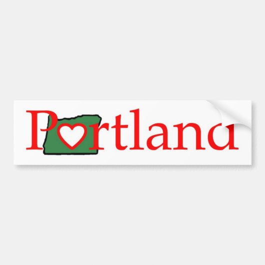 portland Oregon Heart Shirt Bumpersticker (Voorkant)