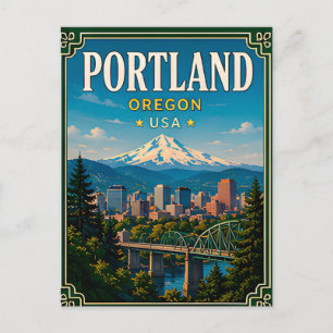 🌲 Portland Oregon Herinnering Vanuit Mountain Vie Briefkaart