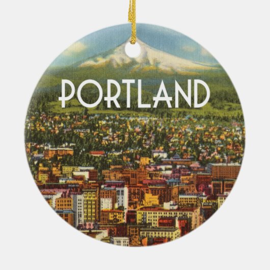 Portland, Oregon Keramisch Ornament (Achterkant)