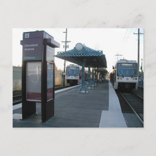 Portland Oregon MAX Einde van de lijn Briefkaart (Voorkant)