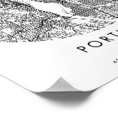 Portland Oregon Minimal Modern Circle Street Map Poster (Hoek)