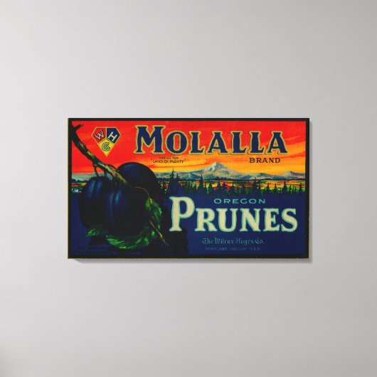 Portland, oregon-Molalla-label Canvas Afdruk (Voorkant)