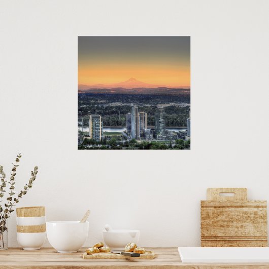Portland Oregon Mount Hood South Waterfront Poster (Keuken)