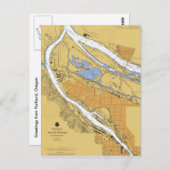 Portland Oregon Nautical Harbour Chart Briefkaart (Voorkant / Achterkant)