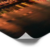 Portland Oregon Night Skyline Reflection Poster (Hoek)