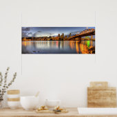 Portland Oregon Night Skyline Reflection Poster (Keuken)