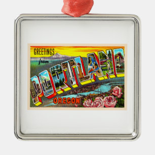 Portland Oregon of groot Briefkaart Metalen Ornament