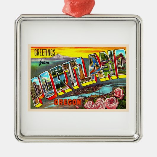 Portland Oregon of groot Briefkaart Metalen Ornament (Voorkant)
