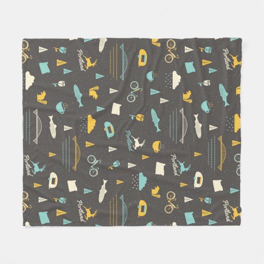 Portland, Oregon Pattern Fleece Deken (Voorkant (Horizontaal))