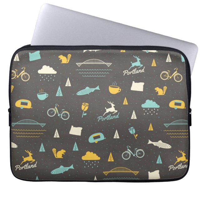 Portland, Oregon Pattern Laptop Sleeve (Voorkant)