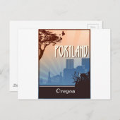 Portland, Oregon retro art Briefkaart (Voorkant / Achterkant)