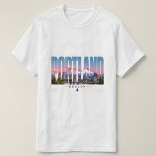 Portland Oregon Rivierfront Berg Reizen T-shirt