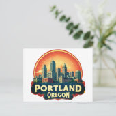 Portland Oregon Silhouet Briefkaart (Staand voorkant)