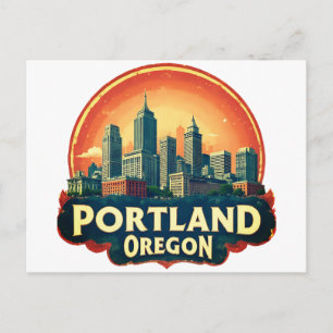 Portland Oregon Silhouet Briefkaart