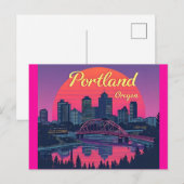 Portland Oregon Silhouet Briefkaart (Voorkant / Achterkant)