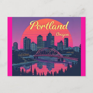 Portland Oregon Silhouet Briefkaart