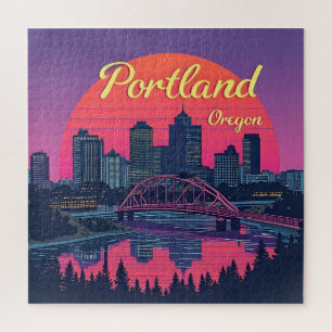 Portland Oregon Silhouet Legpuzzel