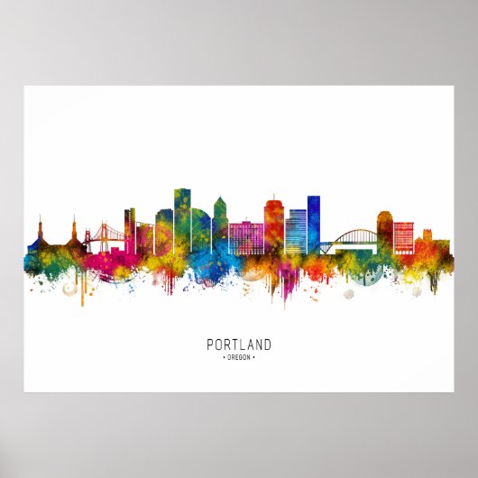 Portland Oregon Silhouet Poster (Voorkant)