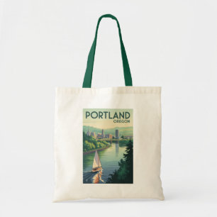 Portland Oregon Silhouette Reis Kunst Vintage Tote Bag