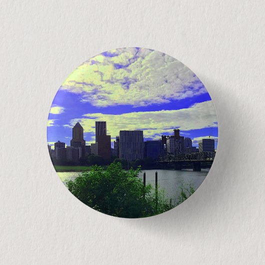 Portland, Oregon Skyline #2 Button (Voorkant)