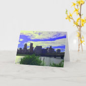 Portland, Oregon Skyline #2 Kaart (Gele Bloem)