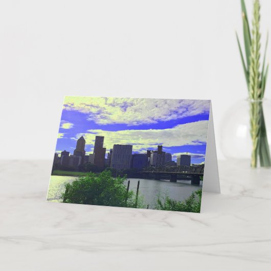 Portland, Oregon Skyline #2 Kaart (Voorkant)