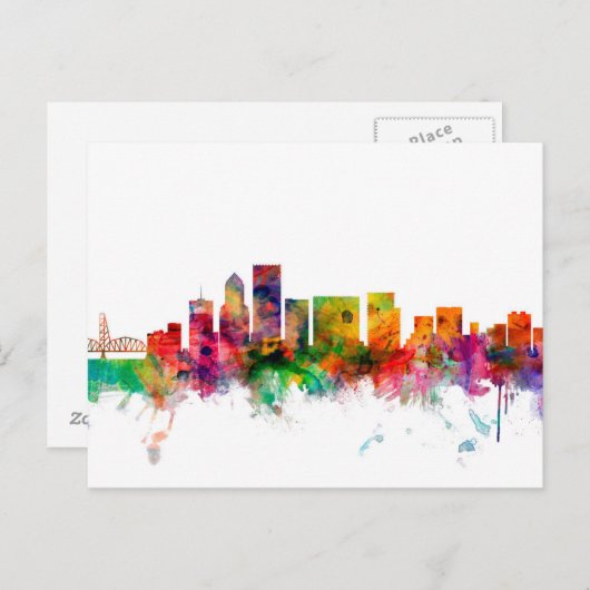 Portland Oregon Skyline Briefkaart (Voorkant / Achterkant)