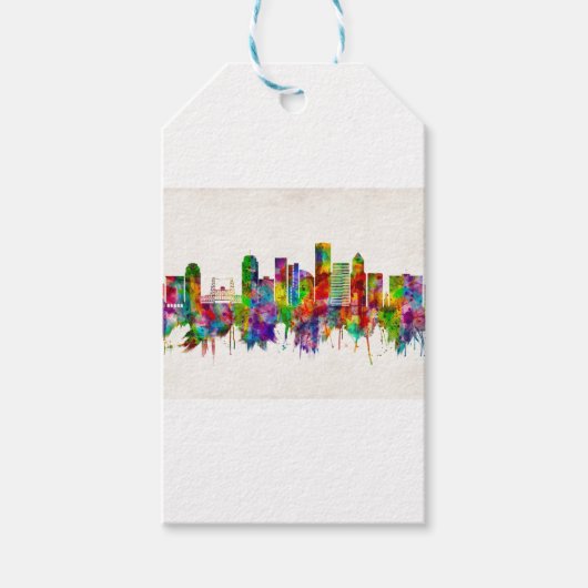 Portland Oregon Skyline Cadeaulabel (Voorkant)