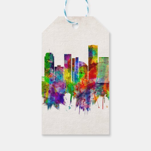 Portland Oregon Skyline Cadeaulabel (Achterkant)