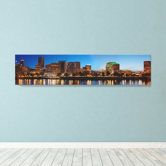 Portland Oregon Skyline Canvas Afdruk (Insitu (Houten vloer))