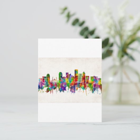 Portland Oregon Skyline Feestdagenkaart (Staand voorkant)