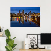 Portland Oregon Skyline op het Poster Blue Hour (Thuiskantoor)