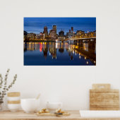 Portland Oregon Skyline op het Poster Blue Hour (Keuken)