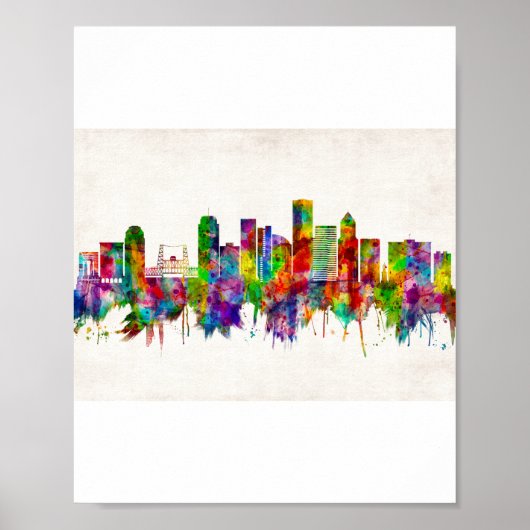 Portland Oregon Skyline Poster (Voorkant)
