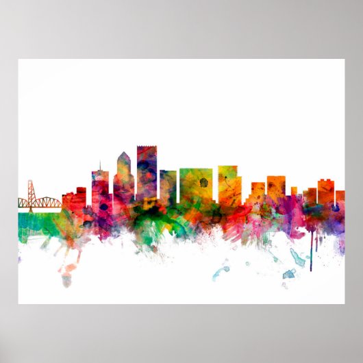 Portland Oregon Skyline Poster (Voorkant)