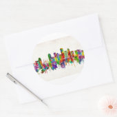 Portland Oregon Skyline Ronde Sticker (Envelop)