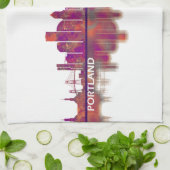 Portland Oregon Skyline Theedoek (Gevouwen)