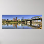 Portland Oregon Skyline Water Reflection Poster (Voorkant)