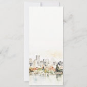 Portland Oregon Skyline Waterverf Wedding Menu Kaart (Achterkant)
